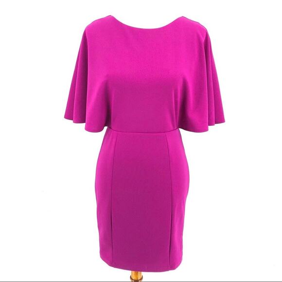 Lulus Open Back Cape Mini Style Dress Size XS Pink Magenta New - Picture 1 of 7